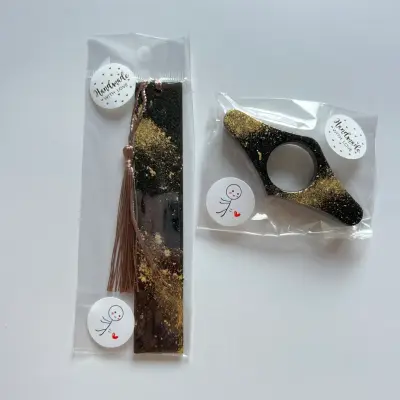 Set záložky, černá zlatá