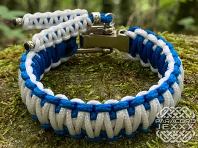 Paracord náramek (20,5 cm) blue - white